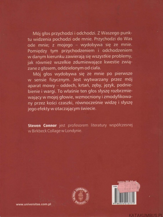 Kulturowa historia brzuchomówstwa. STEVEN CONNOR