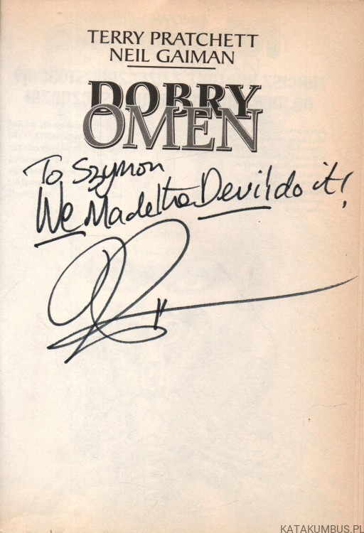 Dobry omen. TERRY PRATCHETT(AUTOGRAF AUTORA!!!)