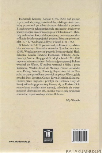 Dziennik podróży. FRANCISZEK KSAWERY BOHUSZ