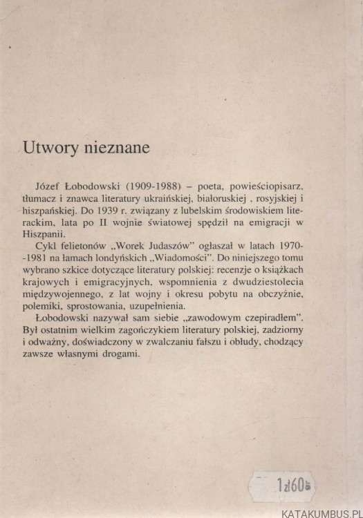 Worek Judaszów. JÓZEF ŁOBODOWSKI