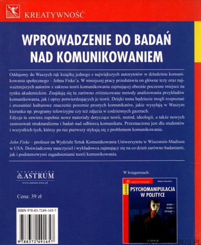 Wprowadzenie do badań nad komunikowaniem. JOHN FISKE