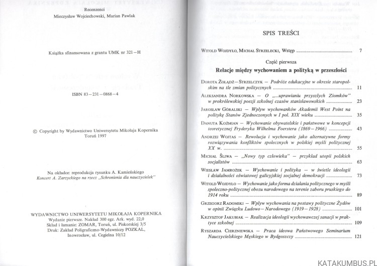 Wychowanie a polityka. Tradycje i współczesność. WITOLD WOJDYŁA, MICHAŁ STRZELECKI