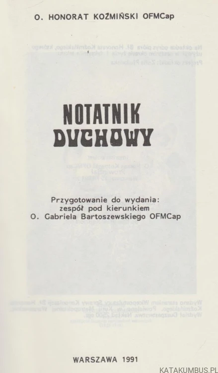 Notatnik Duchowy. HONORAT KOŹMIŃSKI
