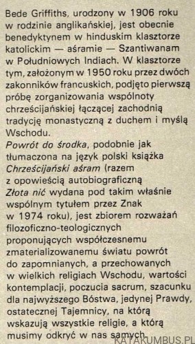 Powrót do środka. BEDE GRIFFITHS