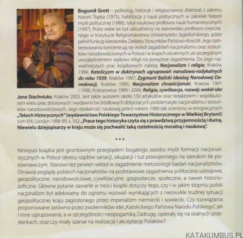 Dylematy Polskiego Nacjonalizmu. BOGUMIŁ GROTT
