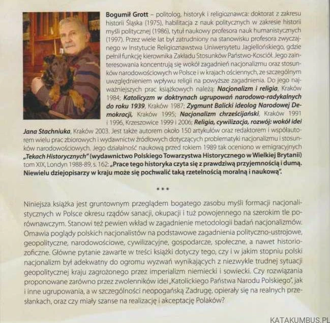 Dylematy Polskiego Nacjonalizmu. BOGUMIŁ GROTT