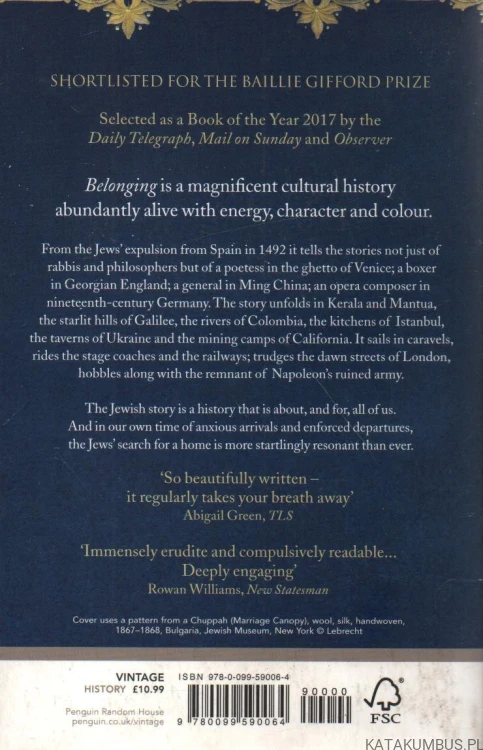 Belonging. The story of the Jews 1492 - 1900. SIMON SCHAMA
