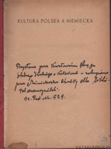 Kultura polska a niemiecka. MARIAN FRIEDBERG