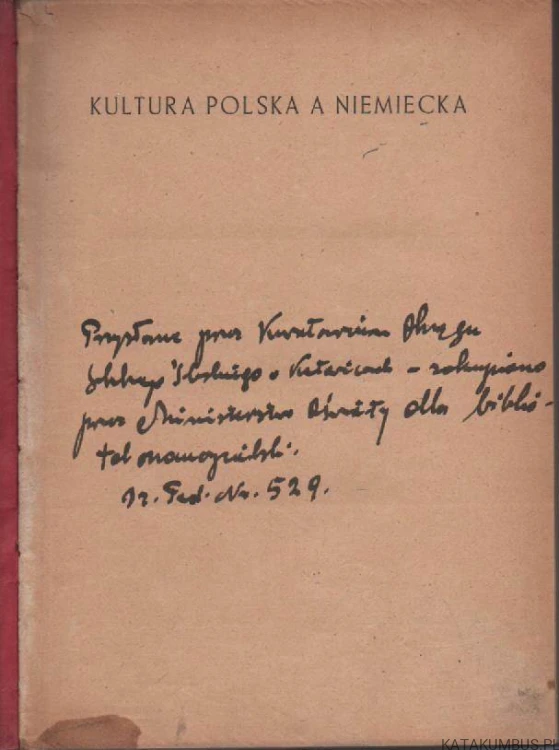 Kultura polska a niemiecka. MARIAN FRIEDBERG