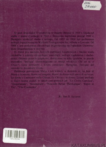 Wybrane zagadnienia z teologii współczesnej. JEAN GALOT