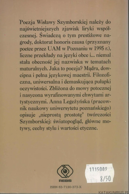 Wisława Szymborska. ANNA LEGEŻYŃSKA