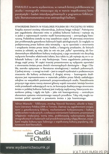 Stworzenie świata w folklorze polskim XIX i początku XX wieku (dedykacja autora). ADRIAN MIANECKI