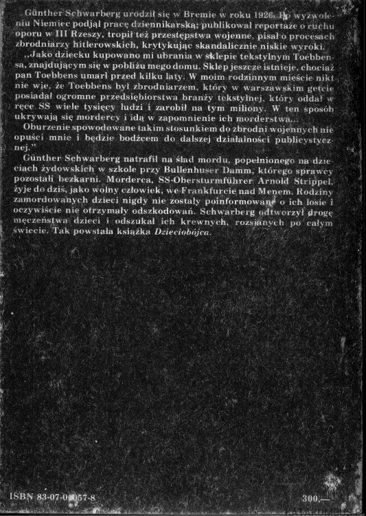 Dzieciobójca. GUNTHER SCHWARBERG