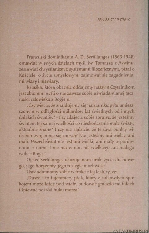 Duchowość. Kimże jesteś człowiecze?. ANTONIN DALMATIEN SERTILLANGES
