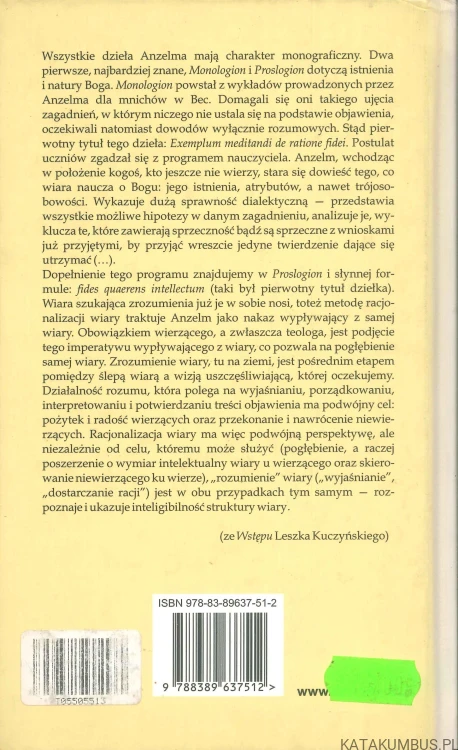 Monologion Proslogion. ANZELM Z CANTERBURY
