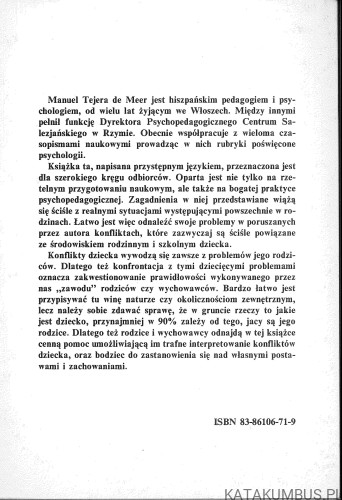 Pierwsze konflikty dziecka. MANUEL TEJERA DE MEER