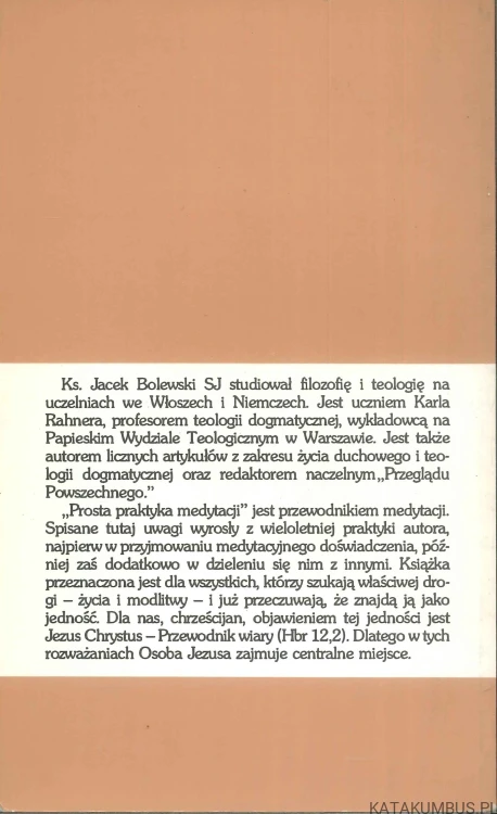 Prosta praktyka medytacji. JACEK BOLEWSKI