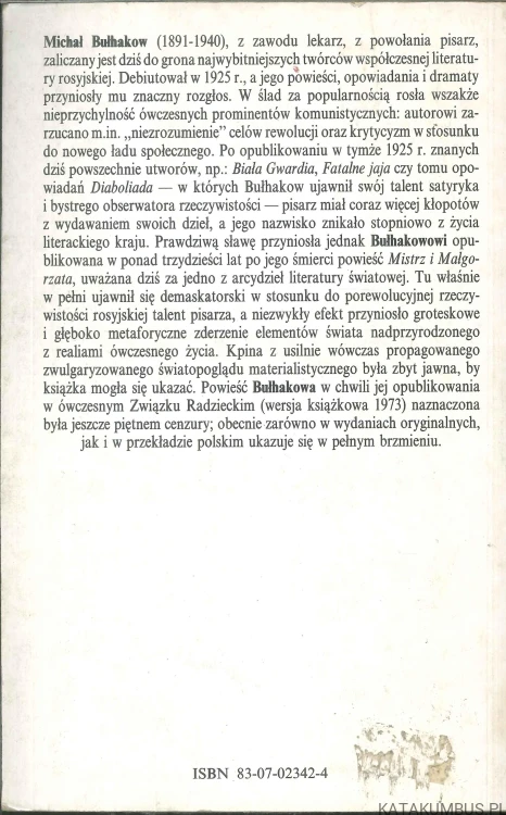 Mistrz i Małgorzata. MICHAŁ BUŁHAKOW