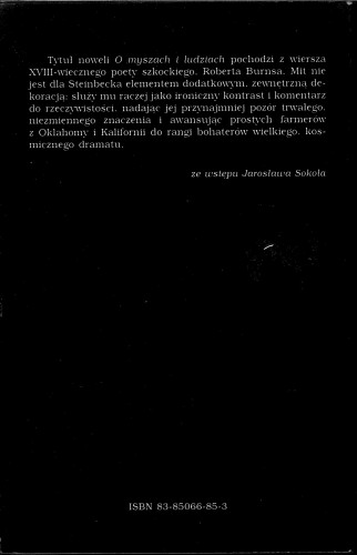 O myszach i ludziach. JOHN STEINBECK