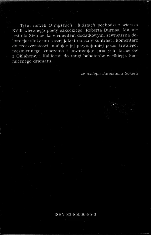 O myszach i ludziach. JOHN STEINBECK