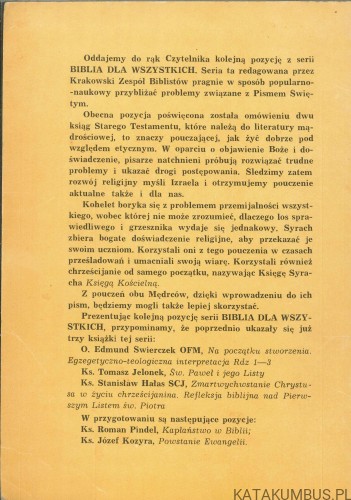 Kohelet i Syrach.. KS. TOMASZ JELONEK