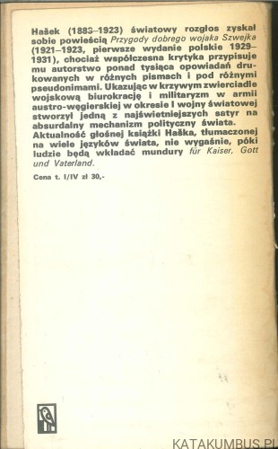 Przygody dobrego wojaka Szwejka podczas wojny światowej. JAROSLAV HAŠEK