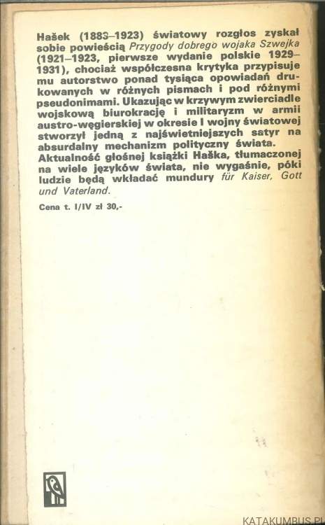 Przygody dobrego wojaka Szwejka podczas wojny światowej. JAROSLAV HAŠEK