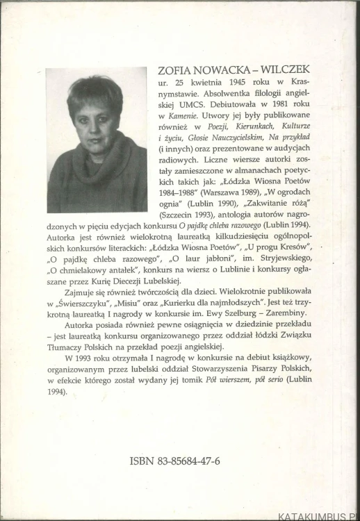 Obłaskawienie Niepokoju. ZOFIA NOWACKA-WILCZEK