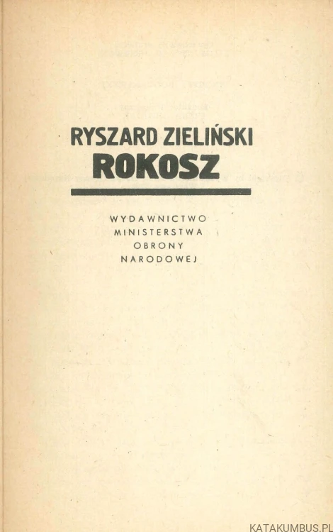Rokosz. RYSZARD ZIELIŃSKI