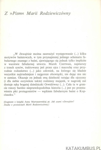 Dewajtis. MARIA RODZIEWICZÓWNA