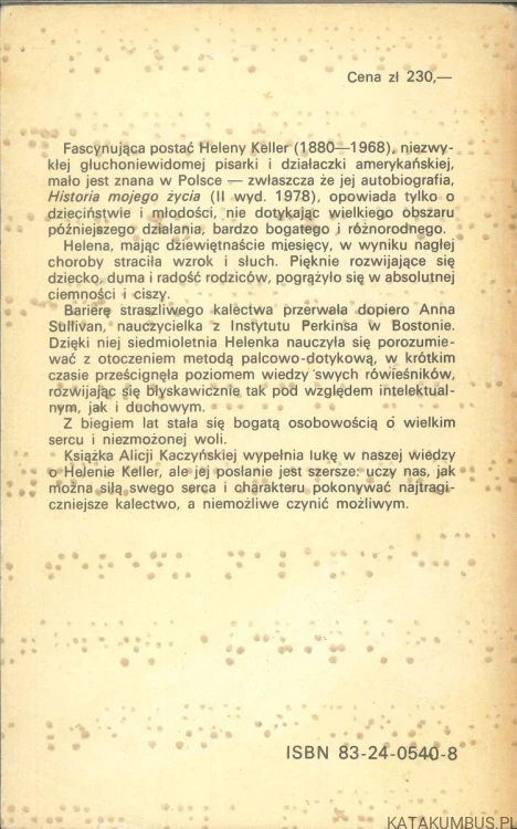 Helena Keller. ALICJA KACZYŃSKA