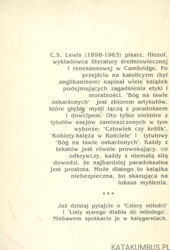 Bóg na ławie oskarżonych. CLIVE STAPLES LEWIS