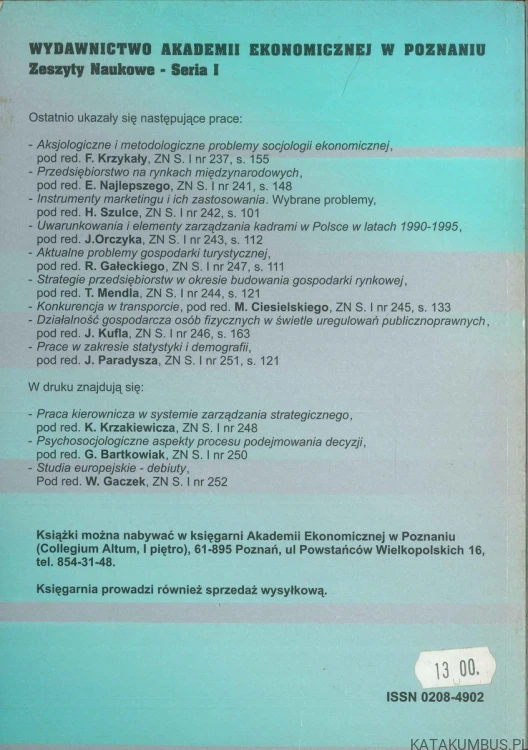 Socjologia gospodarcza w okresie przemian. PRACA ZBIOROWA