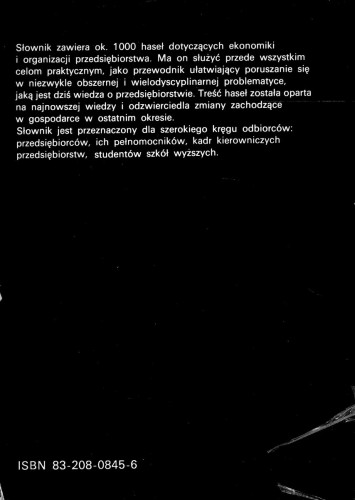 Słownik ekonomiki i organizacji przedsiębiorstwa. PRACA ZBIOROWA