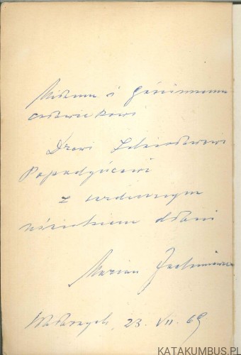 Chcę zbliżyć. Dedykacja autora. MARIAN JACHIMOWICZ
