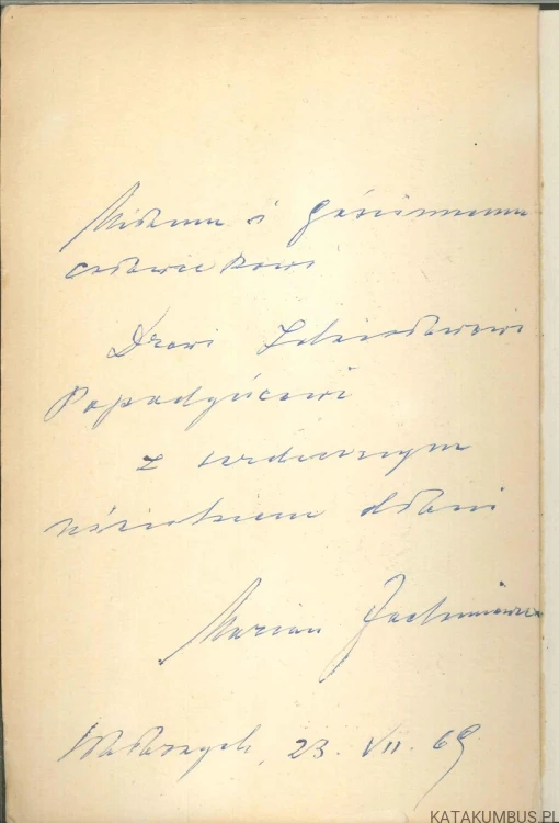 Chcę zbliżyć. Dedykacja autora. MARIAN JACHIMOWICZ