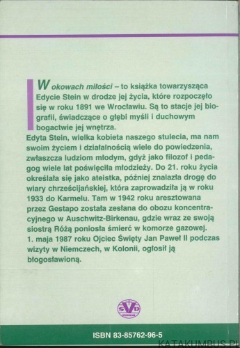 Edyta Stein. W okowach miłości. BERTA WEIBEL