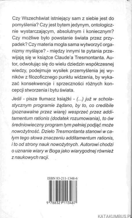 Problem istnienia Boga. CLAUDE TRESMONTANT