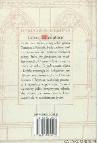 Cztery medytacje. TOMASZ A KEMPIS