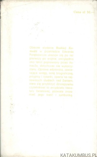 Boska komedia. DANTE ALIGHIERI
