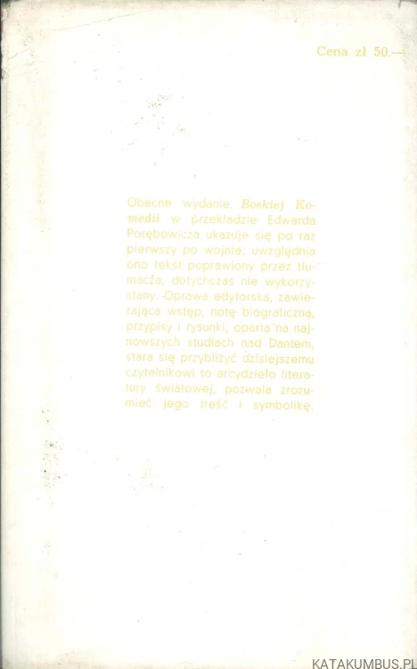 Boska komedia. DANTE ALIGHIERI