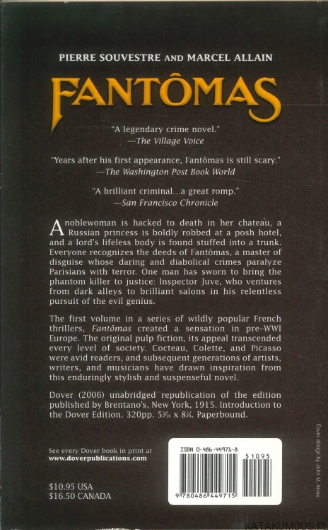 Fantômas. PIERRE SOUVESTRE AND MARCEL ALLAIN