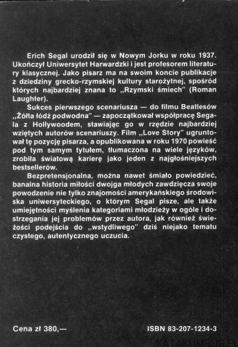 Love Story. ERICH SEGAL
