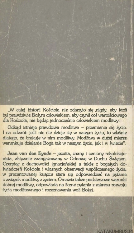 Żyć modlitwą. JEAN VAN DEN EYNDE