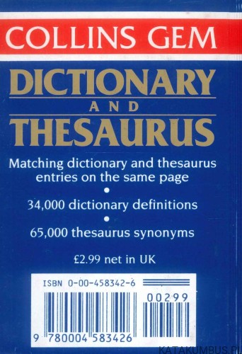 Collins Gem Dictionary and Thesaurus. PRACA ZBIOROWA