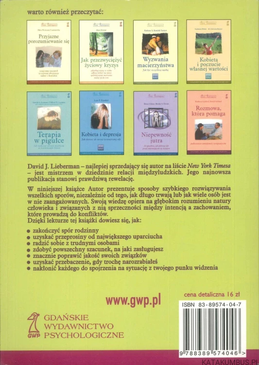 Sztuka rozwiązywania konfliktów. DAVID J. LIEBERMAN