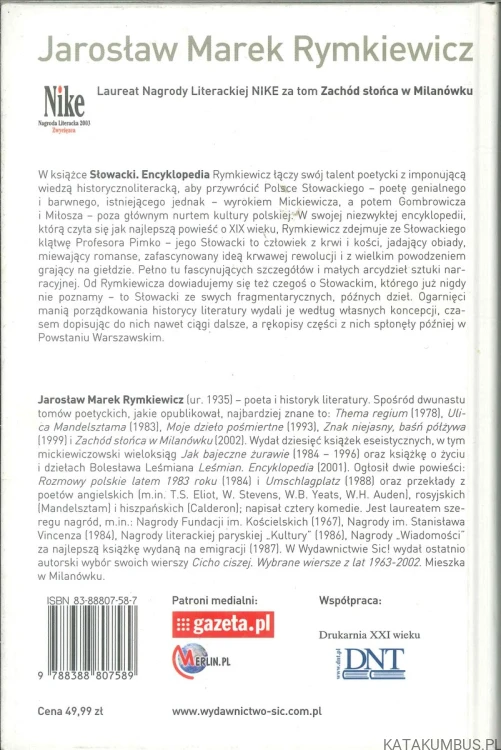 Słowacki. Encyklopedia. JAROSŁAW MAREK RYMKIEWICZ