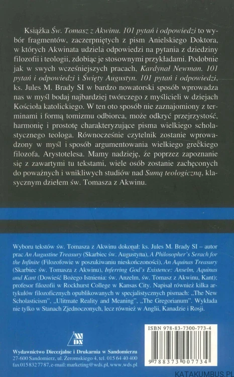 Św. Tomasz z Akwinu. 101 pytań i odpowiedzi. JULES M. BRADY SI