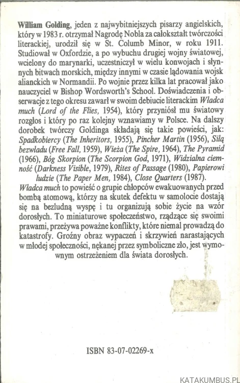 Władca much. WILLIAM GOLDING