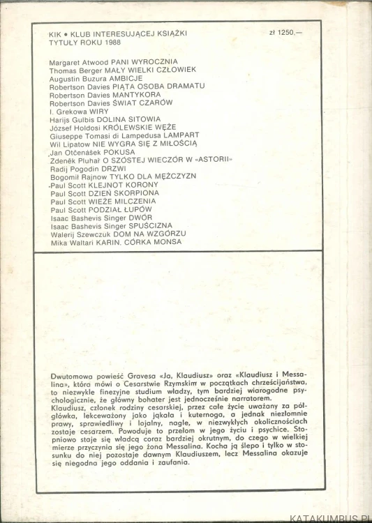 Klaudiusz i Messalina. ROBERT GRAVES